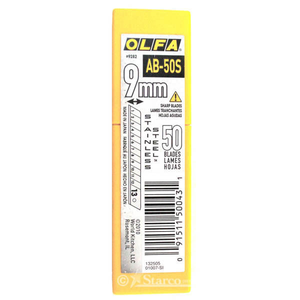 Olfa SS Breakaway Blades, 50 pack Yellow Box